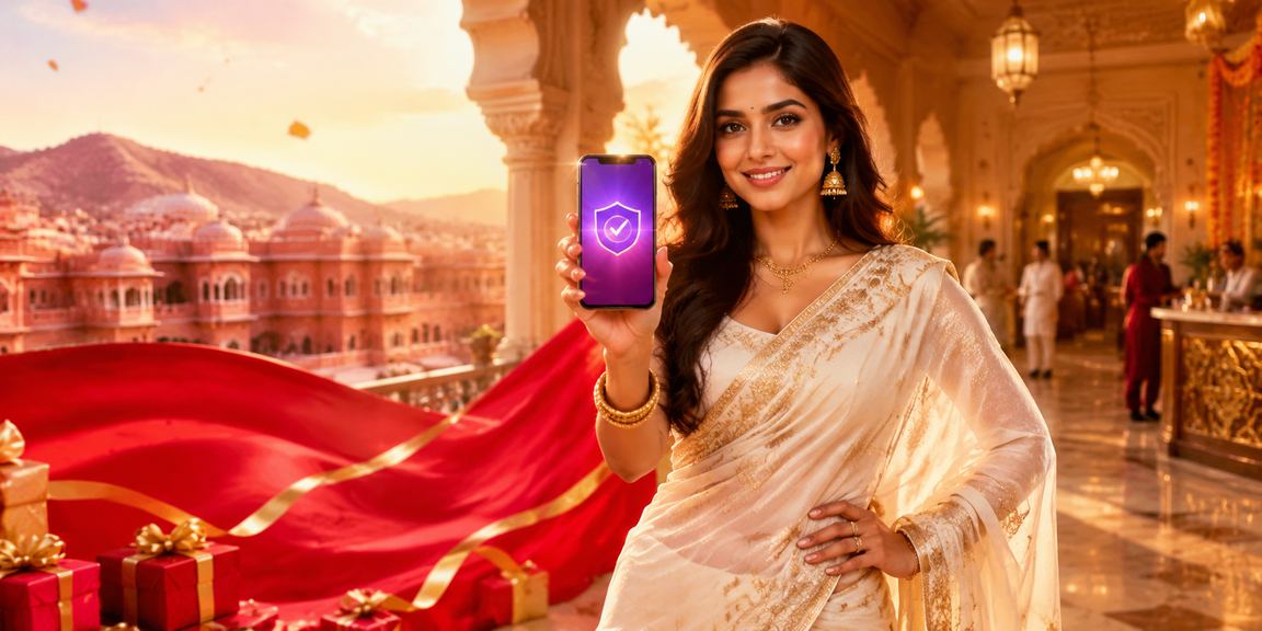 Mobile user celebrating cricket win in Jaipur